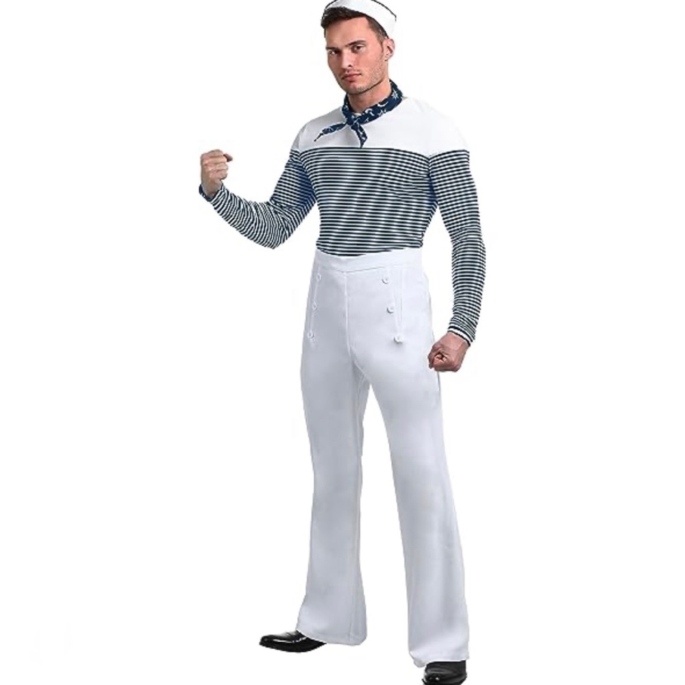 Sailor Costume Men Adult Medium 4 Piece Sexy - Picture 2 of 16